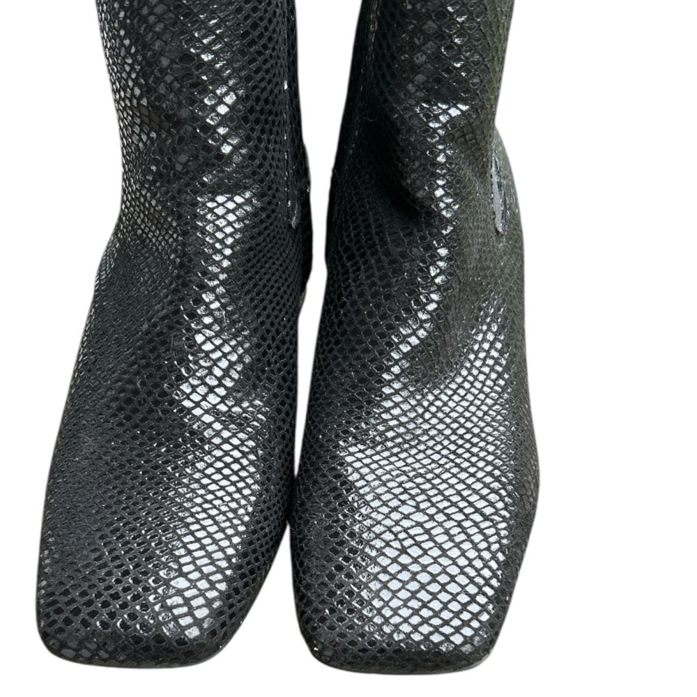 Franco Sarto Waxton Black Snake Print Ankle Boots Size 8.5 - Picture 10 of 12